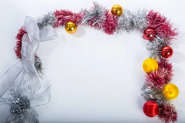 Weihnachten Hintergrund Mit Bunten Kugeln Und Dekorationen — Stockfoto