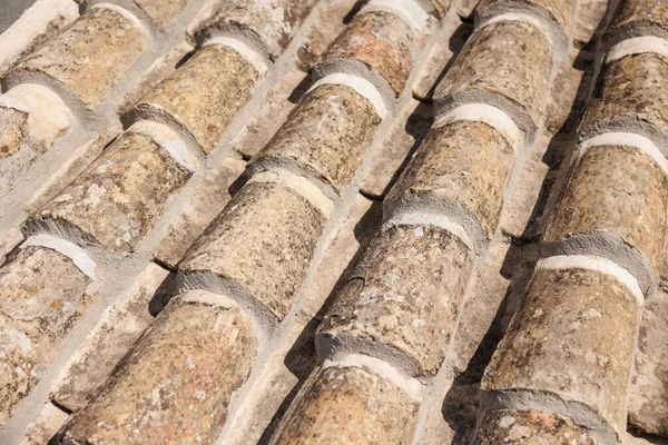 Telhado Casa Com Azulejos Antigos — Fotografia de Stock