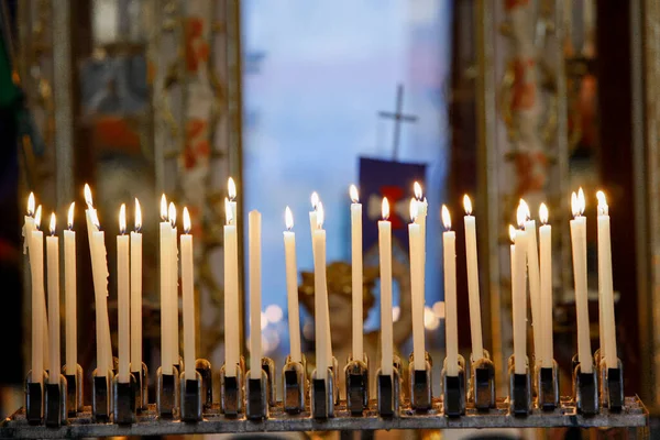 Kaarsen Branden Kerk — Stockfoto
