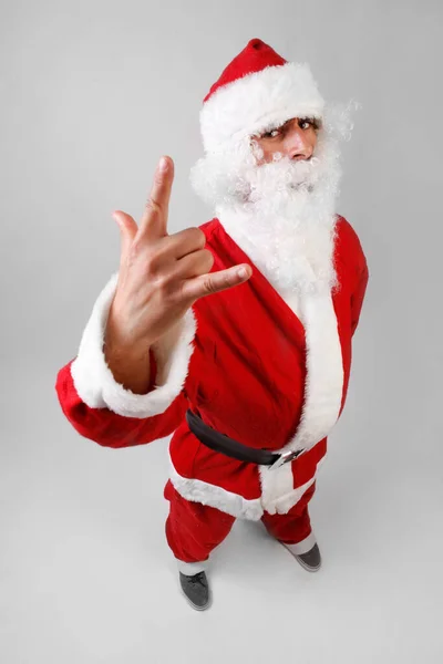 Santa Claus Izolowany Białym Tle — Zdjęcie stockowe