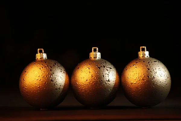 Weihnachtlicher Hintergrund Weihnachtskugeln Mit Bokeh Lichtern — Stockfoto