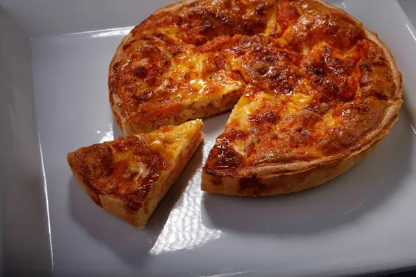 Pizza Avec Tomate Mozzarella Fromage — Photo