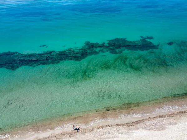 Letecký Výhled Krásnou Pláž Moře — Stock fotografie