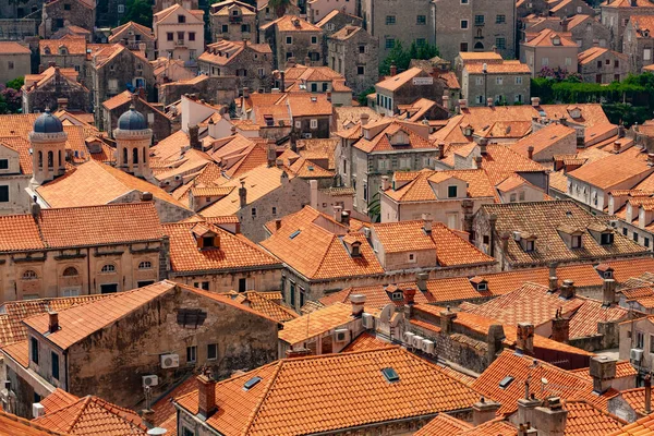 stock image Dubrovnik seaside town in Croatia shot from above