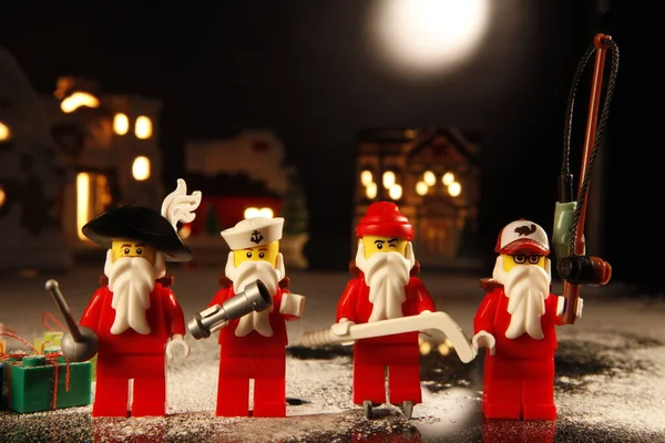 Lego Santa Calus Werd Corsair Matroos Hockeyspeler Visser — Stockfoto