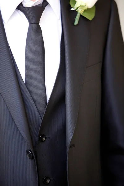 Closeup Shot Wedding Suit Groom — Stock Photo, Image