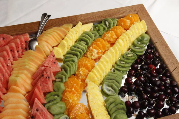 Deliciosa Saludable Ensalada Frutas Plato —  Fotos de Stock