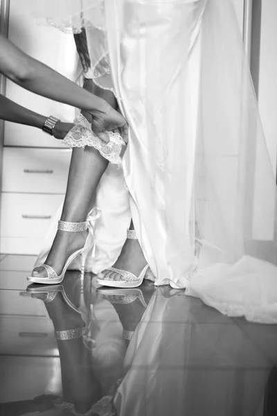 Vestido Noiva Mão Noiva — Fotografia de Stock