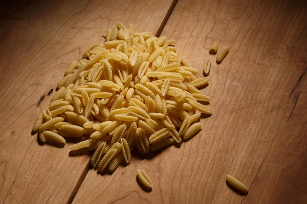 Raw Pasta Wooden Table — Stock Photo, Image