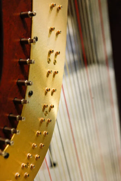 Detalhe Piano Com Cordas — Fotografia de Stock