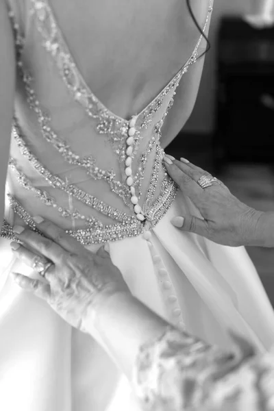 Крупним Планом Впритул Весільна Сукня — стокове фото