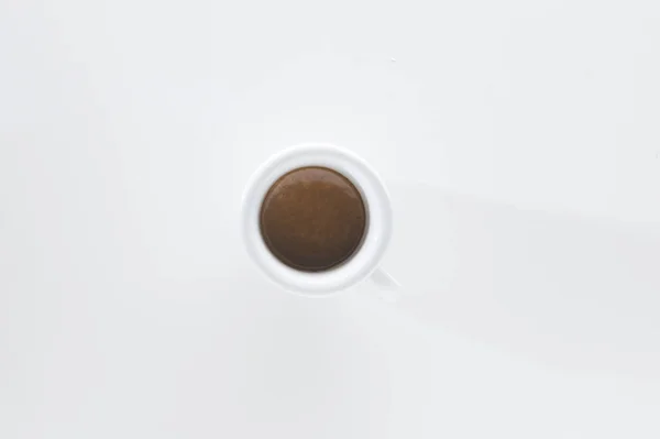 Fehér Kerámia Csésze Fehér Háttér — Stock Fotó
