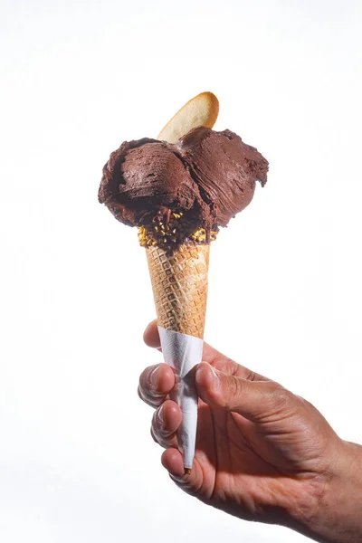 Hand Holding Ice Cream — Stock Photo, Image