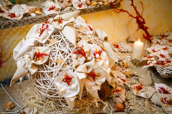 Вид Красивый Праздничный Свадебный Декор — стоковое фото