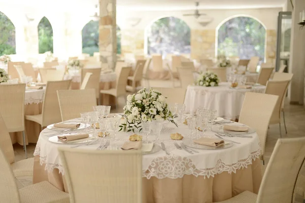 Schöne Hochzeitstafel Restaurant — Stockfoto