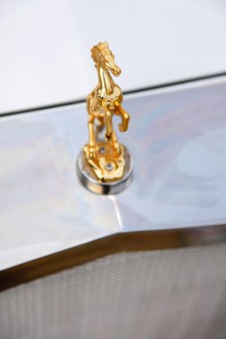 Altın at heykelciğinin yakın plan görüntüsü