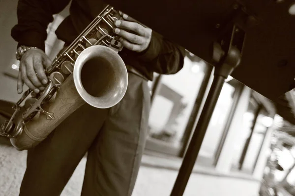 Saxofone Jazz Rua — Fotografia de Stock