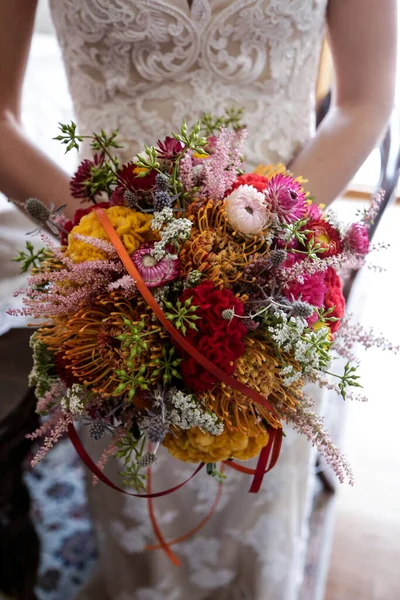 Beautiful Wedding Bouquet Flowers Berries — Stock Photo, Image
