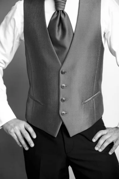 Elegancki Mężczyzna Klasycznej Koszuli Muszki — Zdjęcie stockowe