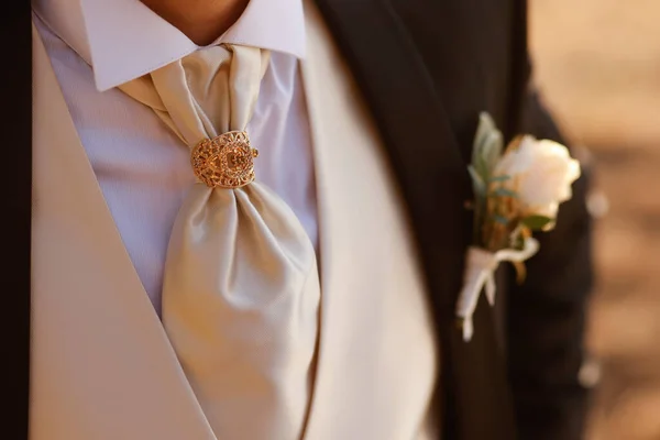 Vőlegény Nyakkendője Közelről — Stock Fotó