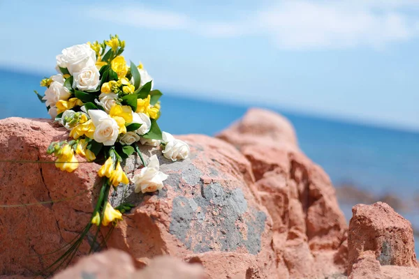Bröllop Blommor Stranden — Stockfoto