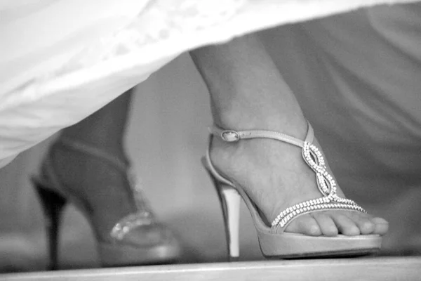 Невеста Свадебной Обуви — стоковое фото