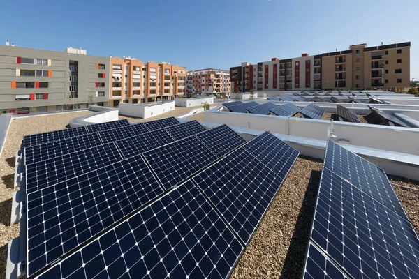 Solar Panels Roof House — Stock Photo, Image