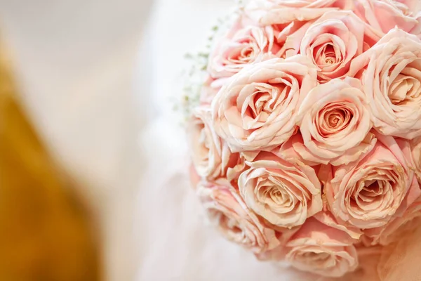 Krásná Kytice Růžovými Růžemi Zblízka — Stock fotografie