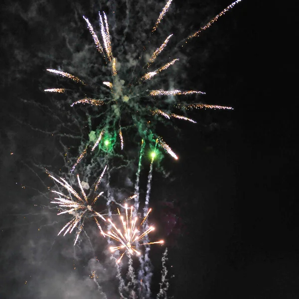 Festive Fireworks Night Sky — Stock Photo, Image