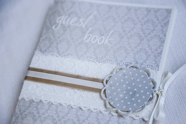 Close View Wedding Guest Book — Stock Photo, Image