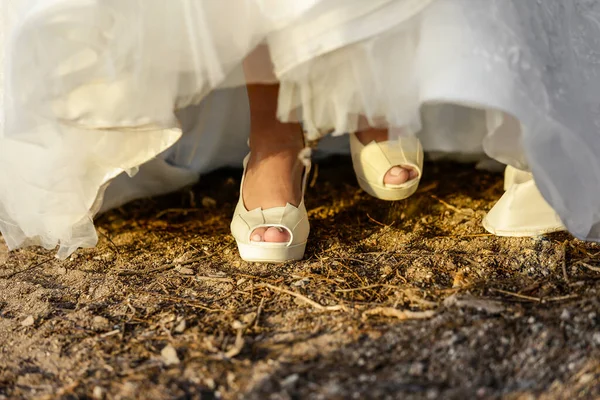 Svatební Boty Nevěsty Ženicha Svatební Boty — Stock fotografie