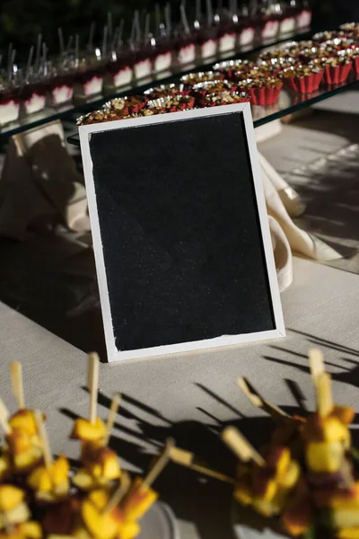 Empty Blank Black Chalkboard Table — Stock Photo, Image