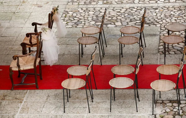 Esküvői Székek Asztalok — Stock Fotó
