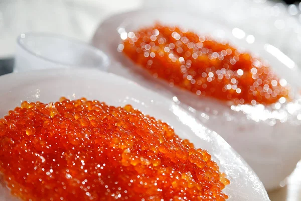 Nahaufnahme Eines Rot Weißen Kaviars — Stockfoto
