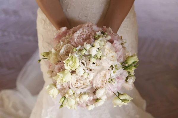 stock image wedding bouquet in the hands of the bride 