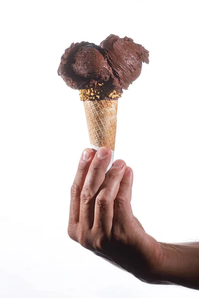 Eine Hand Hält Eistüte — Stockfoto