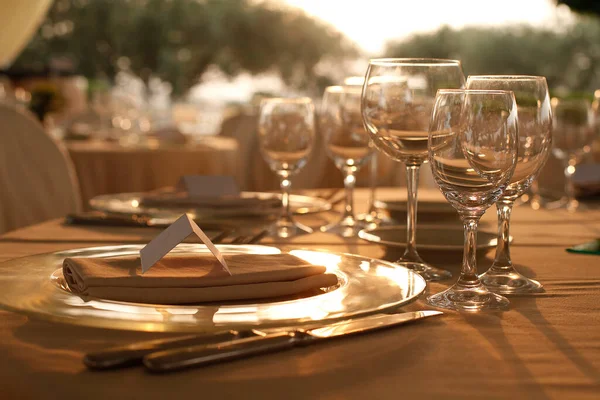 Schöne Tischdekoration Zum Abendessen — Stockfoto