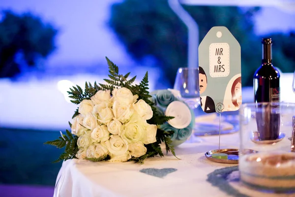 結婚式でのテーブルの設定 — ストック写真