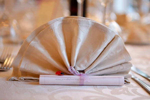 Wedding Napkins Table — Stock Photo, Image