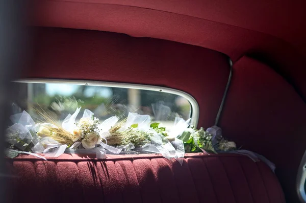 Interiér Svatebního Auta Svatební Auto — Stock fotografie
