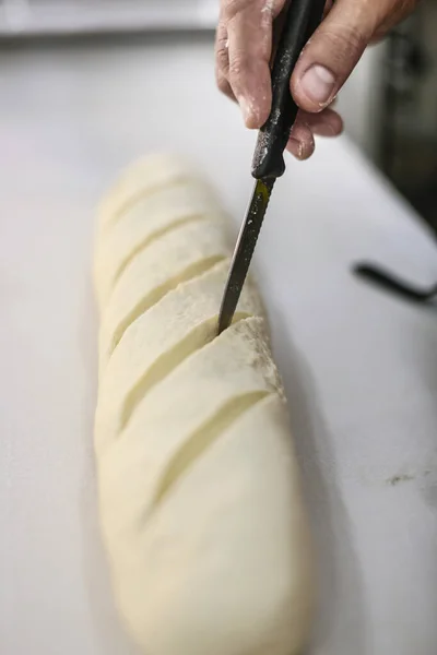 Persona Preparando Masa Para Panadería Primer Plano —  Fotos de Stock