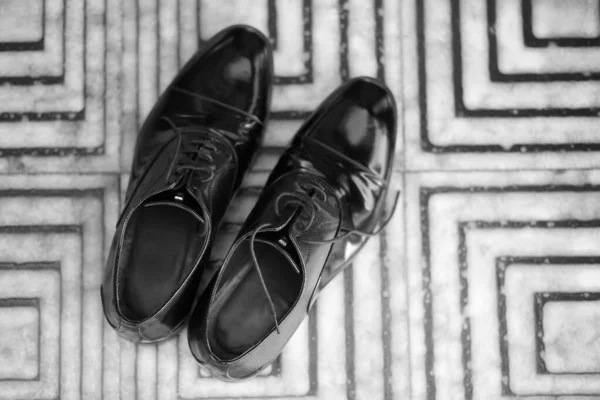 Черно Белое Фото Пары Обуви — стоковое фото
