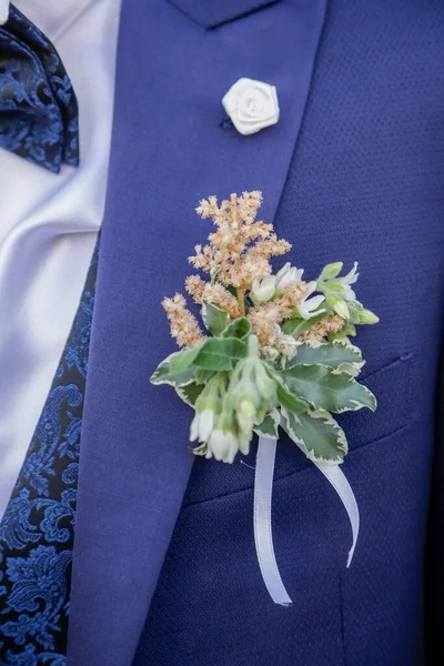Γαμήλιο Μπουκέτο Από Μπλε Λουλούδια — Φωτογραφία Αρχείου