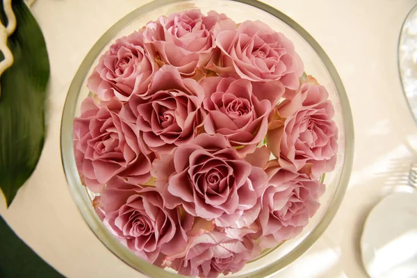 Piękny Bukiet Róż Różowy — Zdjęcie stockowe