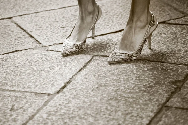 Γυναίκα Πόδια Ψηλά Τακούνια — Φωτογραφία Αρχείου