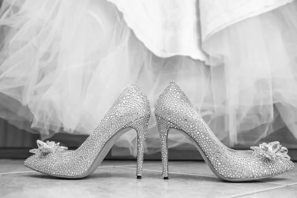 Vestido Noiva Com Bela Noiva — Fotografia de Stock
