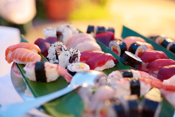 Sushi Set Salmon Vegetables — Stock Photo, Image