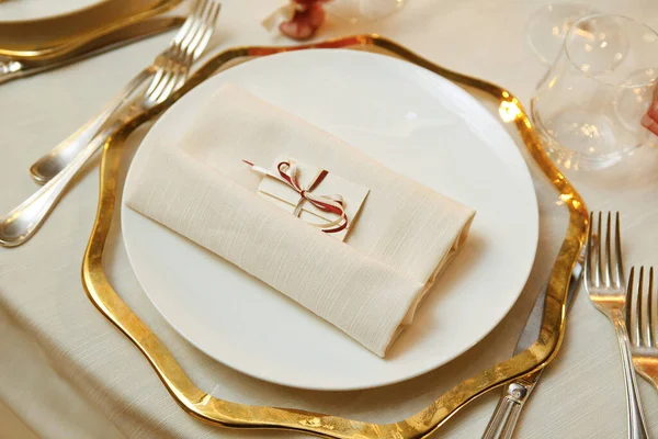 Set Tabel Makan Malam Pernikahan — Stok Foto