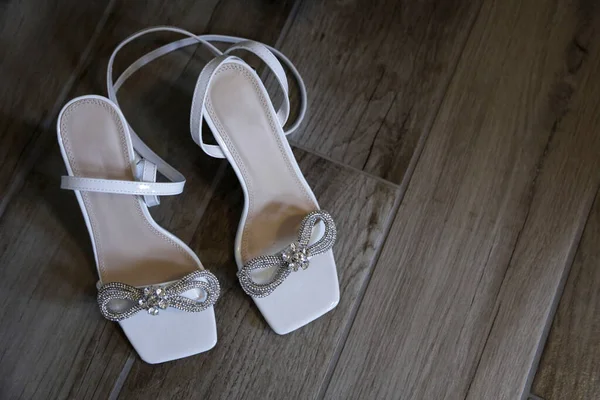 Beautiful Wedding Shoes Bride — Stock Photo, Image