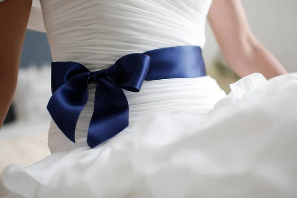Lindo Vestido Noiva Vestido Azul — Fotografia de Stock